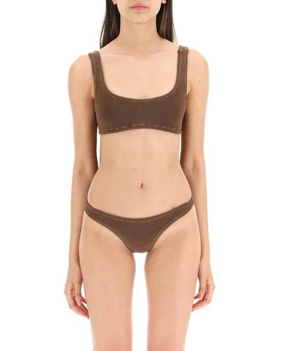 Reina Olga Ginny Scrunch Sleeveless Bikini Set - Brown