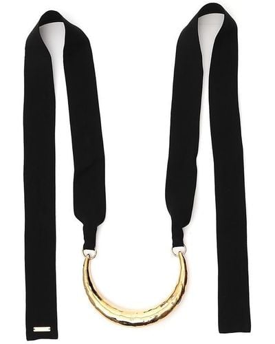 Marni Ribbon Tie Metal Choker Necklace - Metallic