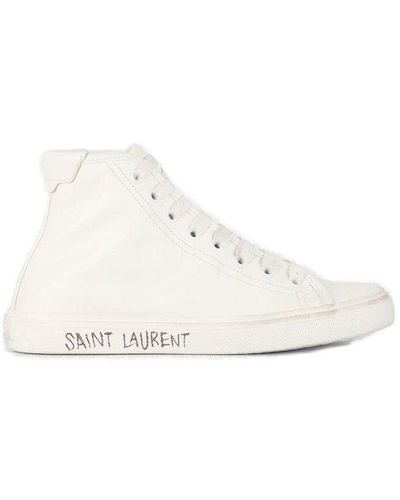 Saint Laurent Malibu Mid-top Sneakers - White