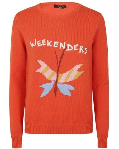 Weekend by Maxmara Crewneck Long-sleeved Sweater - Orange