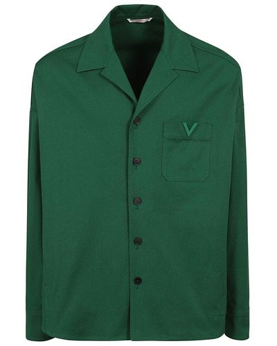 Valentino Caban V Detailed Shirt Jacket - Green