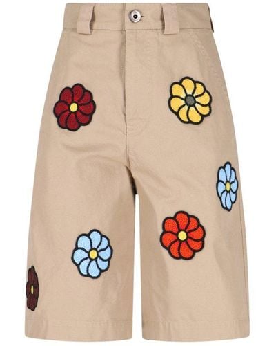 Moncler Genius X J.w. Anderson Flower Shorts - Natural