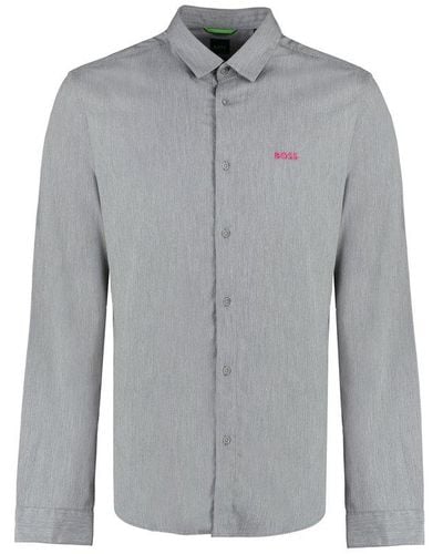 BOSS Cotton Blend Shirt - Grey