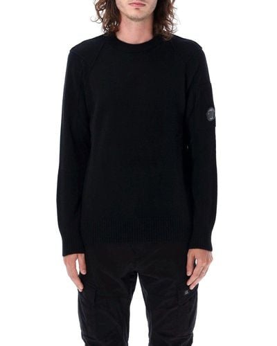 C.P. Company Logo Patch Long-sleeved Sweatshirt - Black