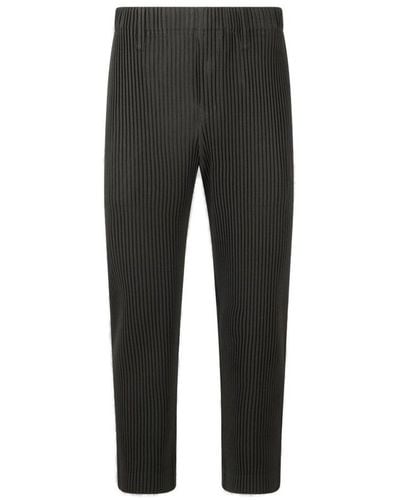 Homme Plissé Issey Miyake Pleated Cropped Pants - Gray