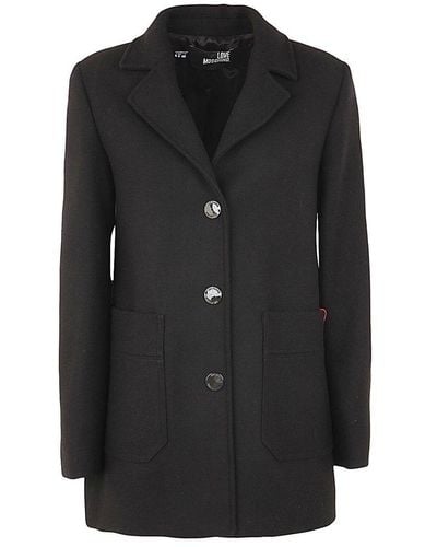 Love Moschino Pocket Patched Single Breasted Blazer - Black