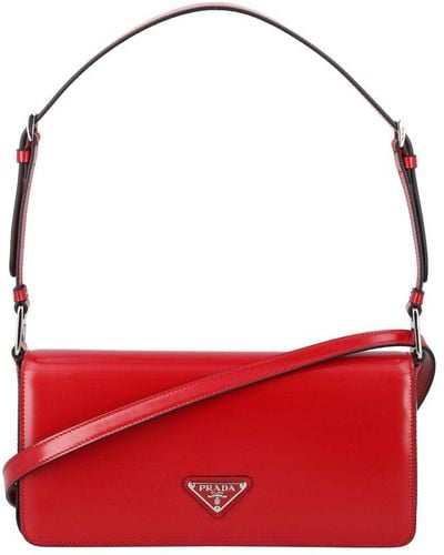 Prada Brushed Leather Femme Bag - Red