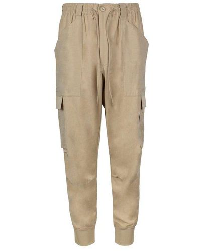 Y-3 Twill Drawstring Cargo Trousers - Natural