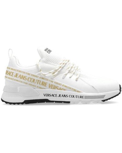 Versace Dynamic Trainers In Stretch Knit - White
