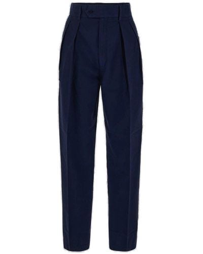 Barena Button Detailed Pleated Trousers - Blue