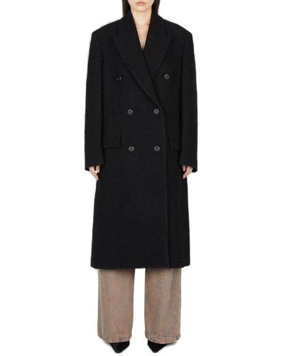 Acne Studios Double-breasted Mid-length Coat - Black
