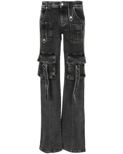 Blumarine Straight-leg Low-rise Cargo Jeans - Black