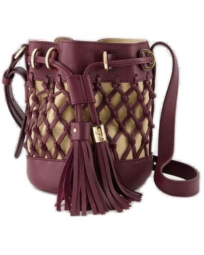 See By Chloé Logo-debossed Drawstring Bucket Bag - Purple