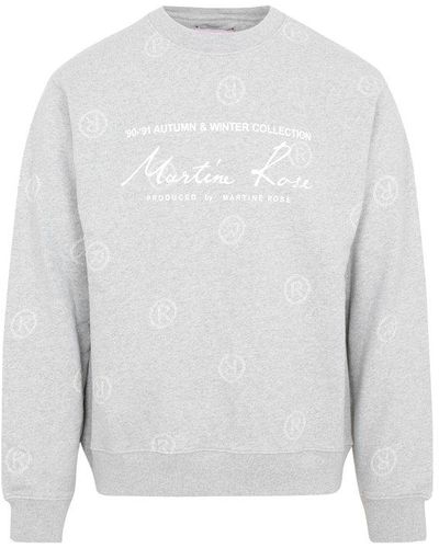 Martine Rose Logo Printed Crewneck Sweatshirt - Gray