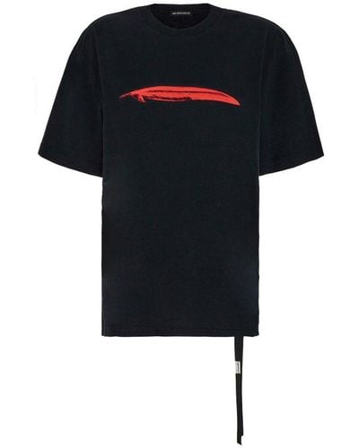 Ann Demeulemeester Logo Printed Crewneck T-shirt - Black