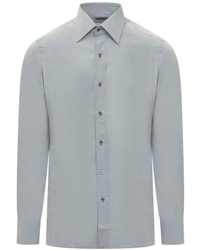 Tom Ford Buttoned Long-sleeved Shirt - Grey