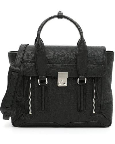 3.1 Phillip Lim Pashli Zip-detailed Medium Satchel Bag - Black