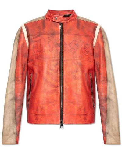 DIESEL L-ruscha Zipped Jacket - Orange