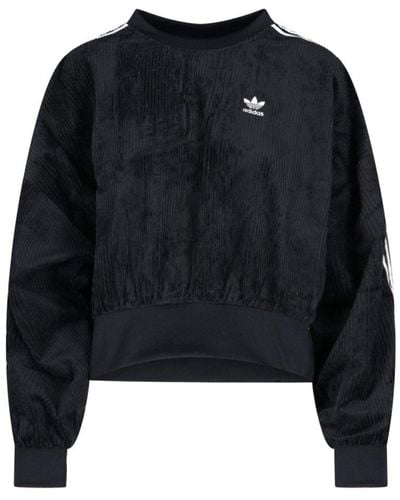 adidas Originals Classic Crewneck Velvet Sweatshirt - Black