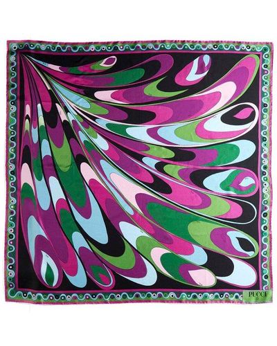 Emilio Pucci Onde Printed Square Scarf - Multicolor