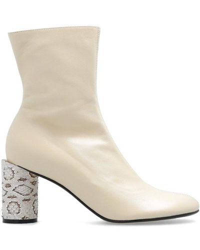 Lanvin Sequence Heeled Ankle Boots - White