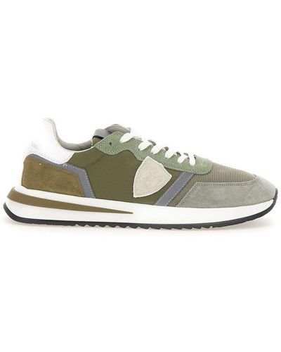 Philippe Model Round Toe Lace-up Trainers - Grey