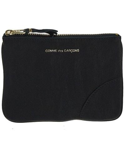Comme des Garçons Logo Printed Zip-up Wallet - Black