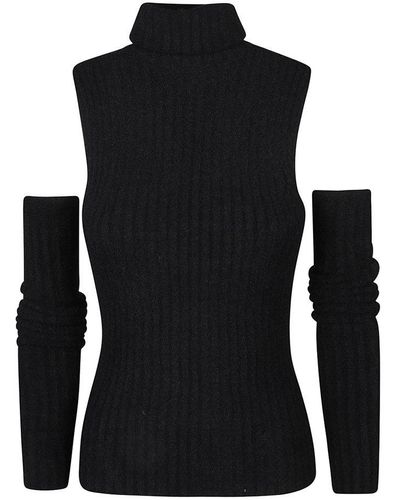 Blumarine Cut Out Turtleneck Sweater - Black