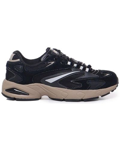 Date Round Toe Panelled Trainers - Black