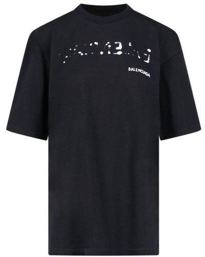 Balenciaga Logo T-shirt At The Back - Black