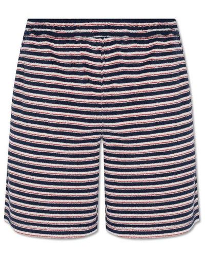 Marni Striped Shorts, - Blue