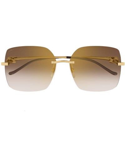 Cartier Square Rimless Sunglasses - Brown