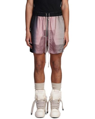 Rick Owens Bela Gradient Effect Drawstring Track Shorts - Multicolour