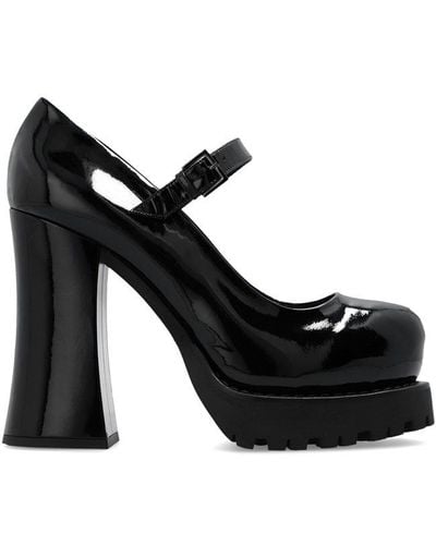 Moschino Buckle-strap Chunky Pumps - Black