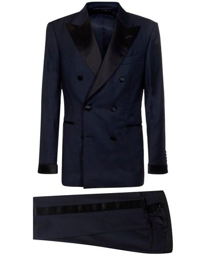 Tom Ford Double-breasted Tailored Suit - Blue