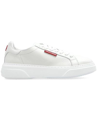 DSquared² Logo-embossed Round-toe Lace-up Trainers - White