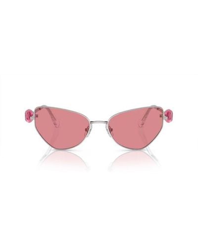 Swarovski Irregular Frame Sunglasses - Pink