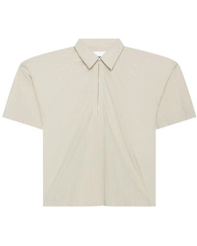 Jil Sander Half-zipped Pointed-collar Shirt - White