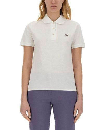 PS by Paul Smith Zebra Patch Short-sleeved Polo Shirt - White