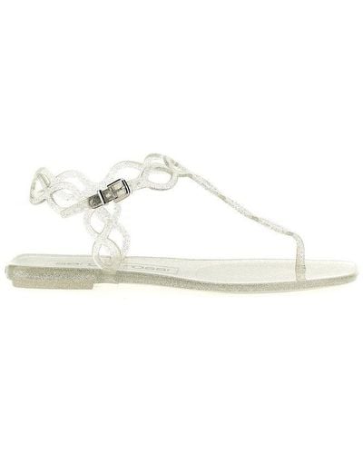 Sergio Rossi Mermaid Open Toe Sandals - White
