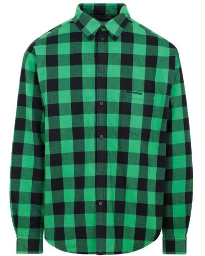 Balenciaga Cotton Padded Shirt - Green