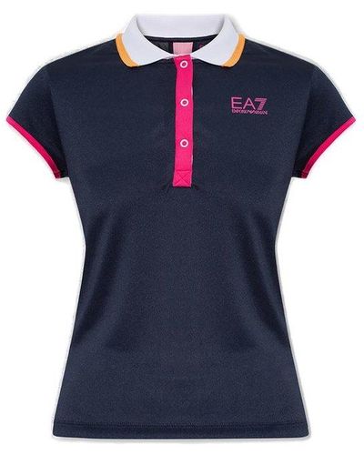 EA7 Polo Shirt With Logo - Blue