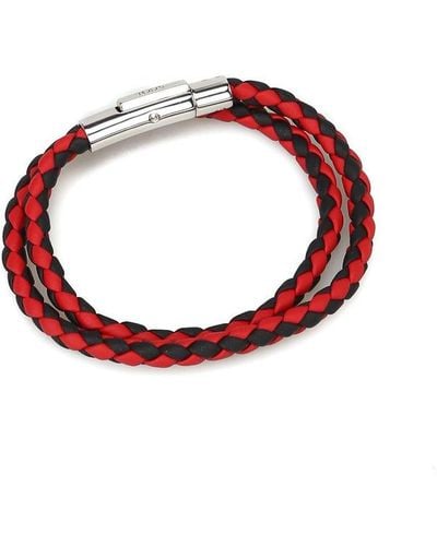 Tod's Leather Double Wrap Bracelet - Red