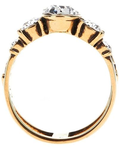 Alexander McQueen Gold-tone Brass Ring - Metallic