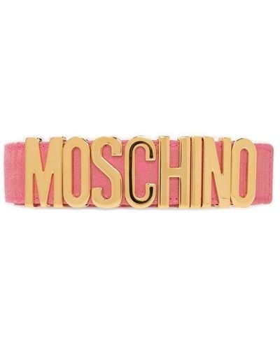 Moschino Belt With Logo - Pink