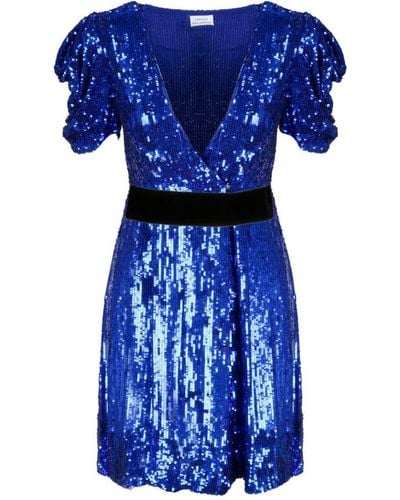 P.A.R.O.S.H. V-neck Sequined Dress - Blue