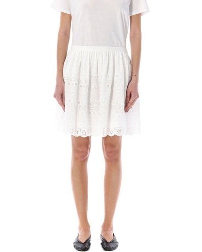 Polo Ralph Lauren Broderie Anglaise High-waist Skirt - White