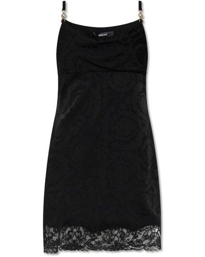 Versace Barocco Dress, - Black