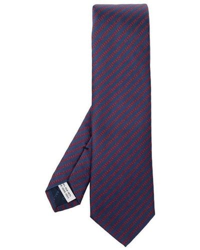Ferragamo Silk Tie With Logo - Purple