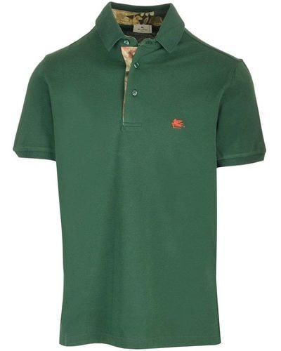 Etro Cotton-pique Polo Shirt - Green